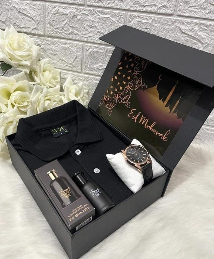 Luxury Eid Gift Box for Men with Shirt, Watch & Perfume